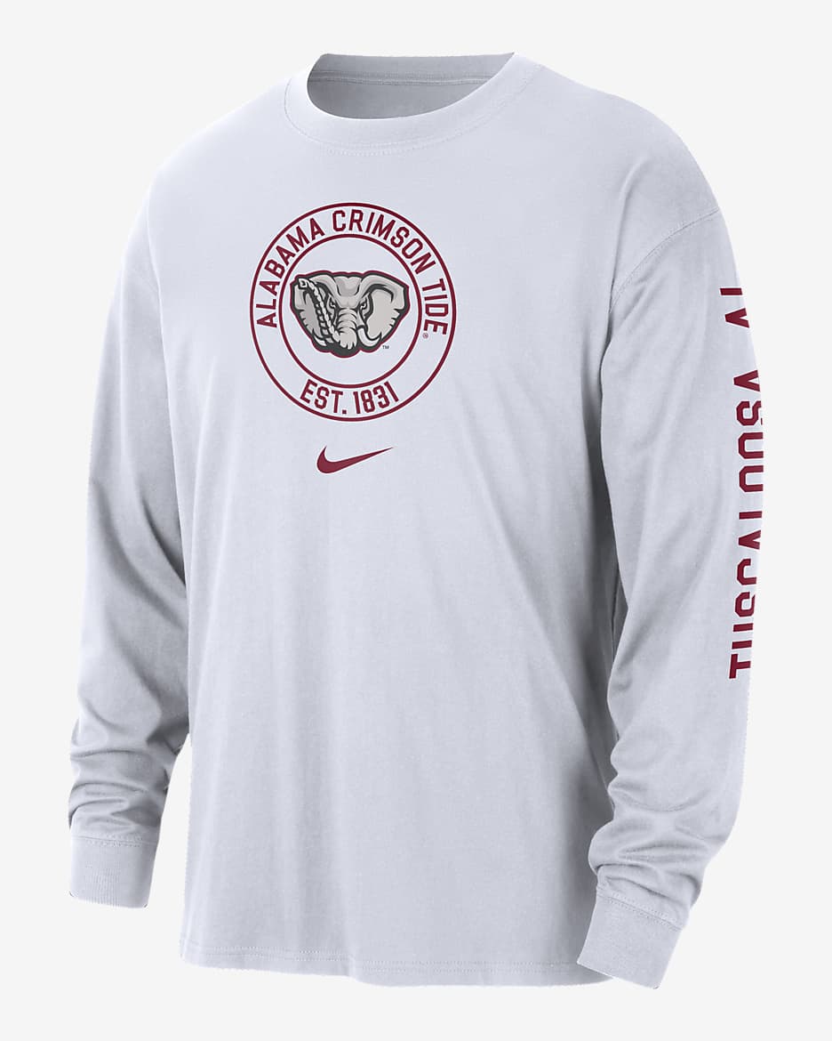 Alabama Max90 Men s Nike College Long Sleeve T Shirt. Nike
